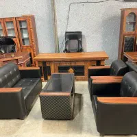 مبلمان اداری گلبان طوسی مشکی میز 110|دفتر کار|رشت, بلوار گیلان|دیوار