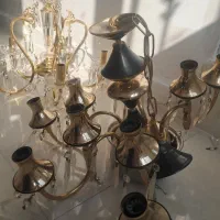 دو لوستر برونز  ۵ شعله و ۱۰ شعله|لوستر و چراغ آویز|تهران, وصفنارد|دیوار