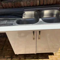 سینک دوطرفه همراه کابینت