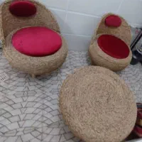 میز صندلی حصیری