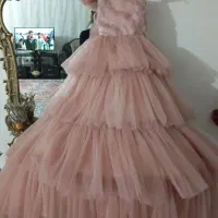 لباس پرنسسی مجلسی رنگ کالباسی سن۱۰تا۱۲سال