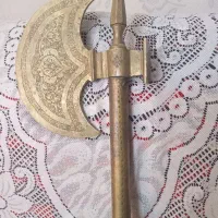 تبر برنجی قلم کاری قدیمی|کلکسیون اشیاء عتیقه|ابریشم, |دیوار