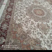 یک تخته فرش۶متری کرم یک تخته سرمه ای پشتی