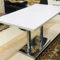 میز غذا خوری mdf پایه استیل