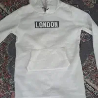 هودی بلند  سفید   سیوشرت خردلی ورق بزن