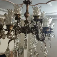 لوستر برنز ۶ شاخه دوبل|لوستر و چراغ آویز|چهاردانگه (تهران), |دیوار