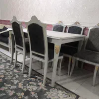 مبل 7نفرباعسلی هامیزناهارخوری 6نفره با صندلی هاش|مبلمان خانگی و میز عسلی|صباشهر, |دیوار