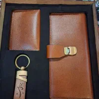 ست تمام چرم کیف پول/ جا کارتی/ جاسوئیچی چرم بهار