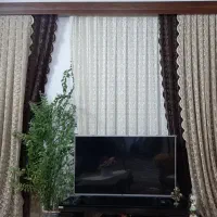 پرده سلطنتی بسیار شیک و میز تلویزیون در حد نو|پرده، رانر، رومیزی|بروجرد, |دیوار