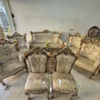 مبل سلطنتی ۹نفره تمام چوب راش|مبلمان خانگی و میز عسلی|اندیشه, اندیشه فاز ۳|دیوار