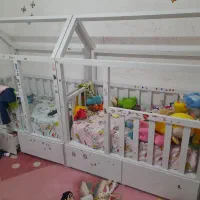 حراج۲عدد تختخواب کودک طرح مونته سوری با تشک