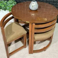 میز غذا خوری گرد کم جا ۴ نفره