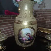 گلدان چینی آب طلاکاری لیلی و مجنون