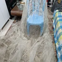 پرده حریر طرح دار