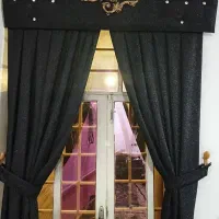 پرده کتیبه دار مشکی