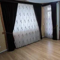 پرده حریر همراه والون و چوب پرده