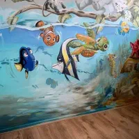 نقاشی دیواری ، گریم کودک ، سیاه قلم ، نقاشی دیوار