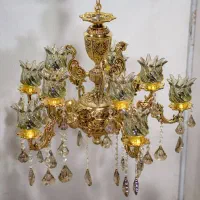 شاخه برنز وکریستال شیشه ای اصل