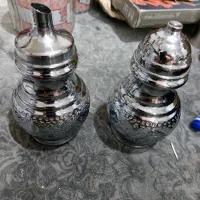 شکر پاش و چای دون استیل قدیمی و قوری کوچک 2نیم