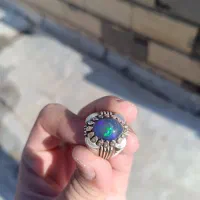 انگشتر نقره با نگین اوپال اتیوپی