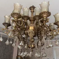 لوستر برنز کلاسیک هشت شاخه دو شعله دوبل