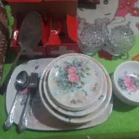 سرویس غذاخوری ملامین  و استیل ژاپنی و قندون سوییسی