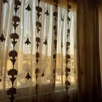 پرده حریر  ‌ گل دار طلایی خوش رنگ و سلطنتی تخفیفی|پرده، رانر، رومیزی|تهران, سلسبیل جنوبی|دیوار