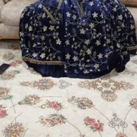 لباس محلی ابریشم سورمه ای جنس اصل|لباس|دهدشت, |دیوار
