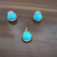 نیم ست فیروزه و دونه اناری