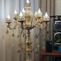 لوستر ۱۱ لاله کنار سالنی ایستاده|لوستر و چراغ آویز|اهواز, گیت بوستان|دیوار