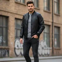 کاپشن مردانه چرم مصنوعی