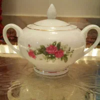 قندان قوری نمکدون گل سرخی قدیمی|کلکسیون اشیاء عتیقه|رشت, بلوار گیلان|دیوار