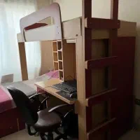تخت دوطبقه|تخت و سرویس خواب|باغستان, |دیوار