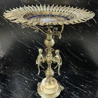 کنارسالنی نوع فلز برنز چینی اصل طلاکوب