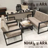 مبل اداری میز صندلی مدرن فلزی پایه مثلثی کنفرانس