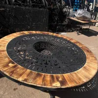 میز اتشدان دو حالته گرد قطر ۱۷۰ پایه چدن|بخاری، هیتر، شومینه|تهران, تهرانپارس شرقی|دیوار