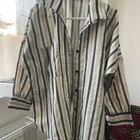 مانتو شومیزی راه راه نخی فری سایز