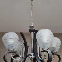 لوستر ۵ شاخه چوب و فلز