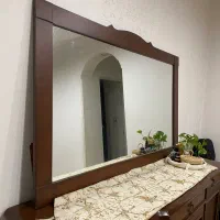 آینه تک با قاب چوب