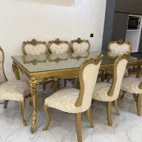 ست مبلمان و نهارخوری ۸نفره سلطنتی|مبلمان خانگی و میز عسلی|رشت, گلباغ نماز|دیوار