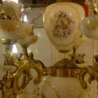 لوستر چینی برنز و تمام برنز ۴شاخه8 شعله ۲۸۰۰.۰۰۰|لوستر و چراغ آویز|تبریز, |دیوار