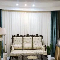 پرده پذیرایی به همراه والان و میل پرده عالی