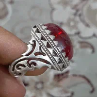 انگشتر نقره یاقوت مردانه