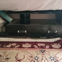 دوعدد میز تی وی چوبی و شیشه ای