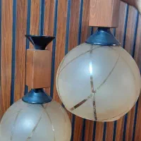 لوستر چوبی نو ،دوحبابه|لوستر و چراغ آویز|کرج, کرج نو|دیوار