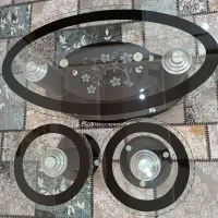 جلو مبلی و عسلی شیشه ای