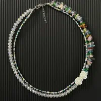 گردنبند کوتاه دو لاین (سنگ کار شده)