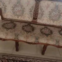 مبل ۹نفره چوب گردو و پارچه شیک|مبلمان خانگی و میز عسلی|کازرون, |دیوار