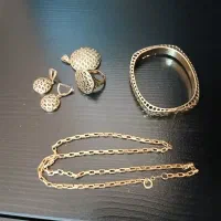 ست و سرویس سیا قلم و النگو سایز ۱ طلا