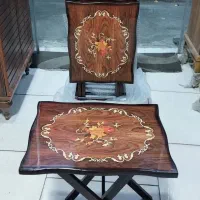 میز پذیرایی ۴ تایی تاشو چمدانی،چوب MDF براق|مبلمان خانگی و میز عسلی|رشت, گلسار|دیوار